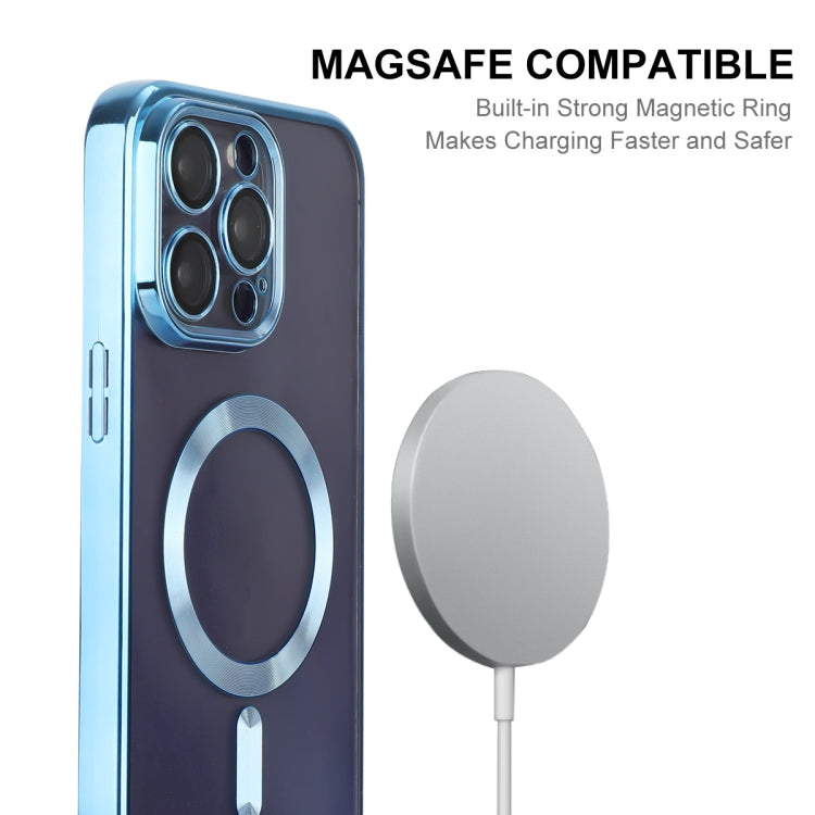 Para iPhone 14 Pro Max ENKAY Caja de teléfono de TPU a prueba de golpes electrochapada MagSafe con película de lente, For iPhone 14 Pro Max