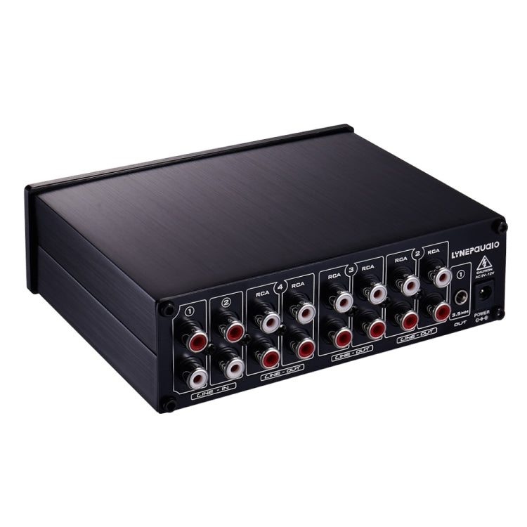 Distribuidor de altavoces preamplificador, conmutador de 2 entradas y 8 salidas, comparador de altavoces, amplificador de señal, con control de volumen y auriculares 16-600 ohmios/función de monitor Entrada de conmutación de señal de 2 canales