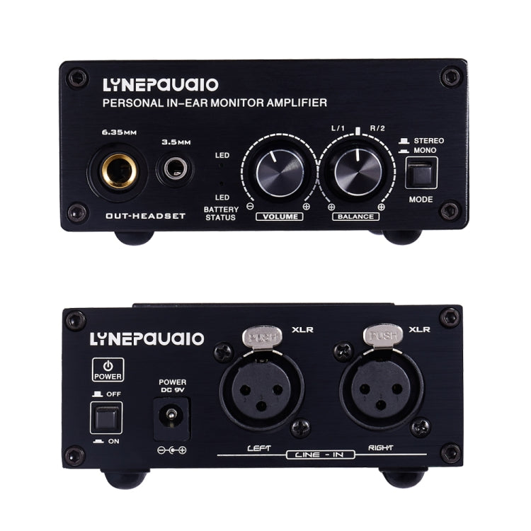 Amplificador de señal sin monitor para auriculares, entrada XLR dual, entrada mono o estéreo o mezcla estéreo con interruptor