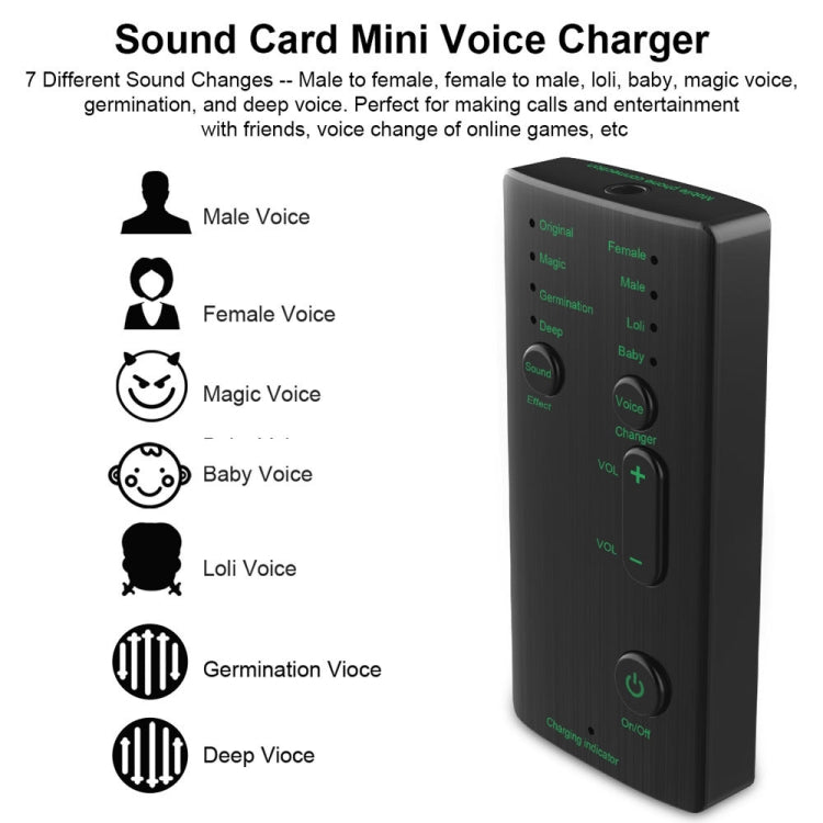 Mini modulador de cambio de voz portátil M1 con funciones de voz ajustables, computadora de teléfono, tarjeta de sonido y herramienta de micrófono, M1