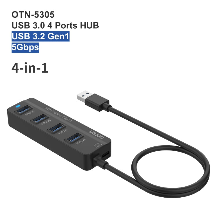 Estación de acoplamiento HUB de 4 puertos USB3.0 4 en 1 Onten 5305, 5305