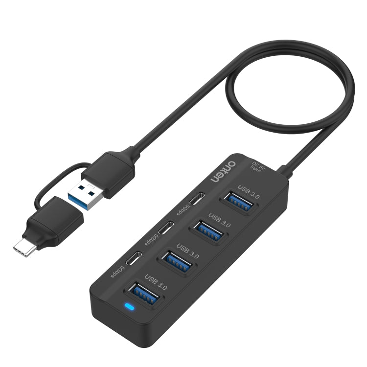 Onten UCA5306 7 en 2 USB3.0 + Type-C 7-Ports HUB Estación de acoplamiento Soporte Función OTG, UCA5306