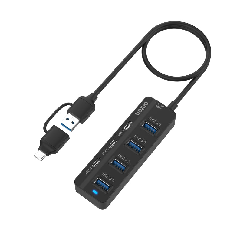Onten UCA5306 7 en 2 USB3.0 + Type-C 7-Ports HUB Estación de acoplamiento Soporte Función OTG, UCA5306