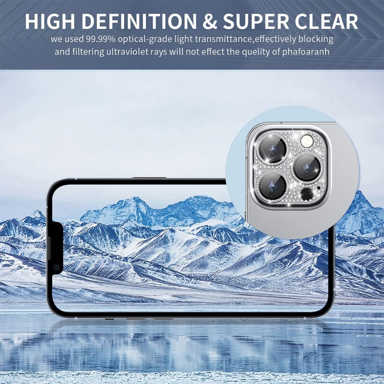 Para iPhone 14 Pro / 14 Pro Max ENKAY Hat-Prince Blink Diamond Lente de cámara Película de vidrio templado de aleación de aluminio, For iPhone 14 Pro / 14 Pro Max