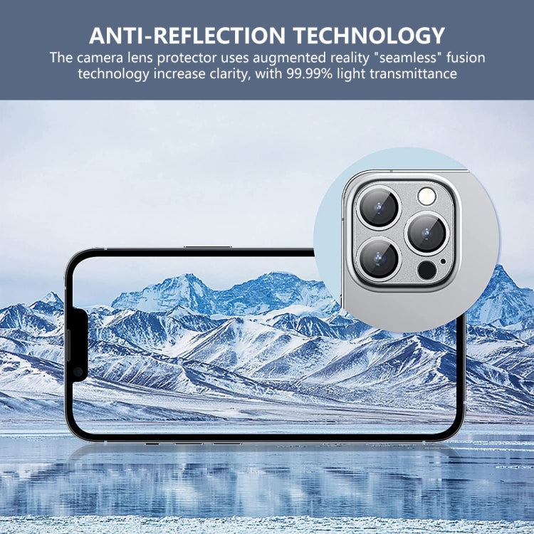 Para iPhone 13 Pro / 13 Pro Max ENKAY Hat-Prince Lente de cámara antirreflejo Película de vidrio templado de aleación de aluminio, For iPhone 13 Pro / 13 Pro Max