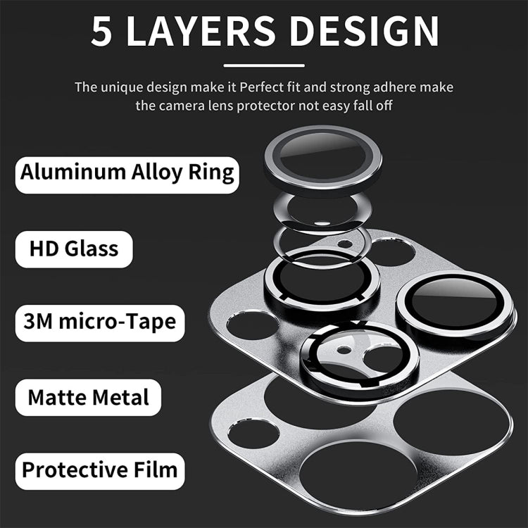 Para iPhone 14 Pro / 14 Pro Max ENKAY Hat-Prince Lente de cámara antirreflejo Película de vidrio templado de aleación de aluminio, For iPhone 14 Pro / 14 Pro Max