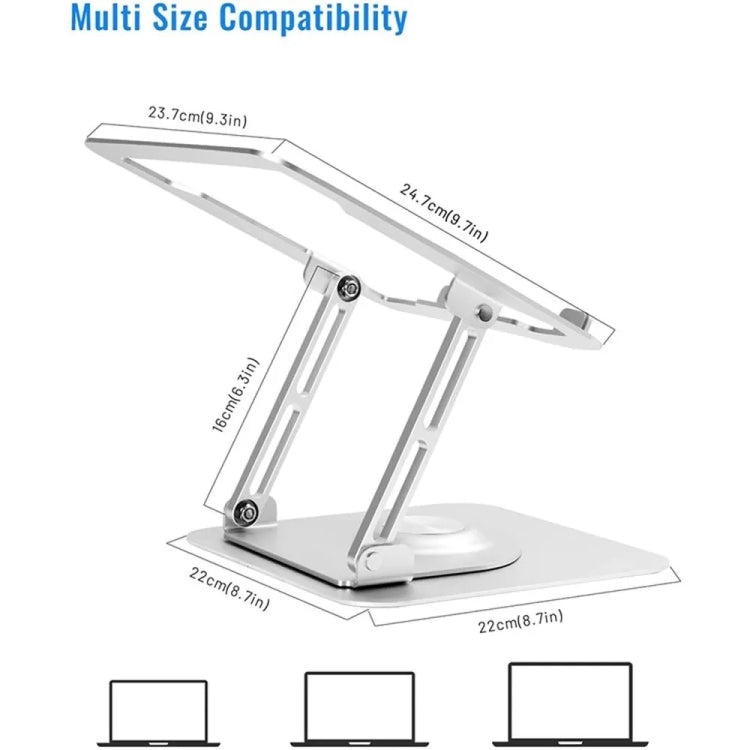 D147 Plegable 360 Grados Rotación Laptop Soporte de elevación Aleación de aluminio Notebook Soporte de escritorio, D147
