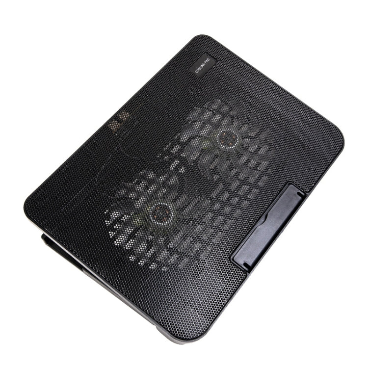 Almohadilla de enfriamiento para computadora portátil con disipación de calor de diseño tallado hueco con doble ventilador USB N99, N99