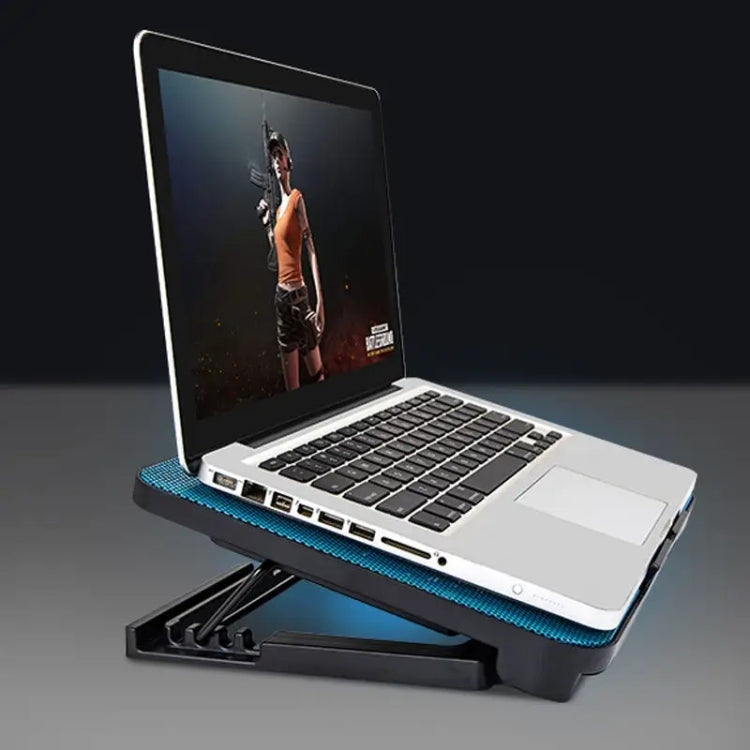 Almohadilla de enfriamiento para computadora portátil con disipación de calor de diseño tallado hueco con doble ventilador USB N99, N99