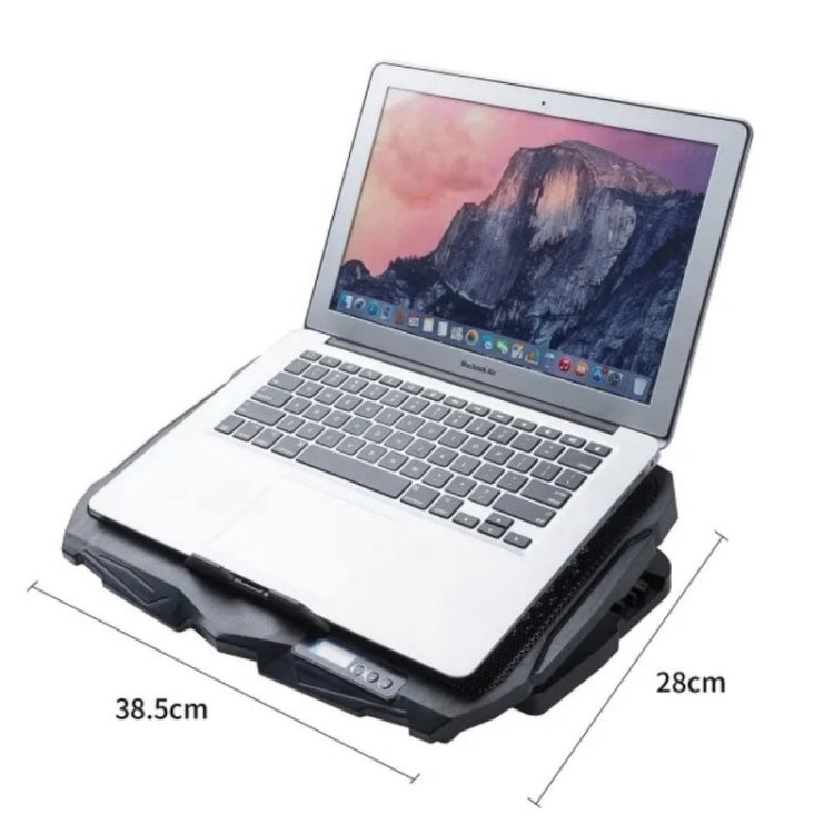 S18 Aluminio Cuatro ventiladores Gaming Laptop Cooling Pad Soporte plegable con pantalla de velocidad del viento, S18