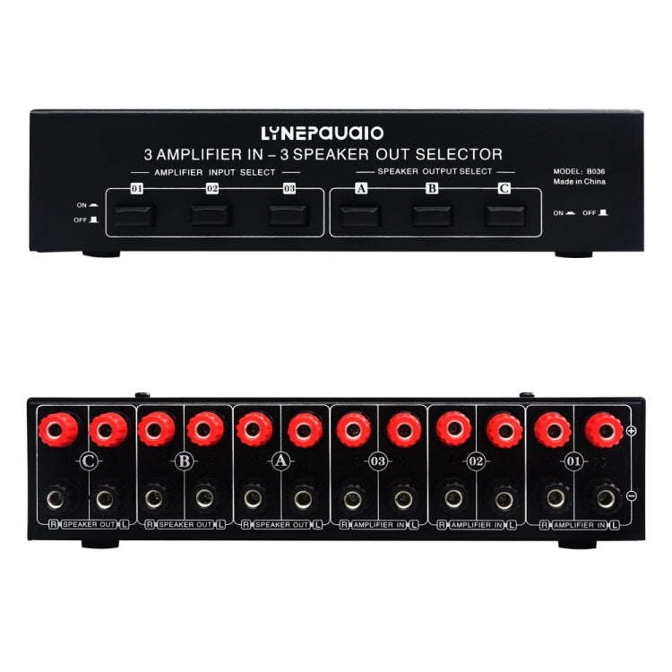 Amplificador de potencia de 3 entradas y 3 salidas y conmutador de altavoz, divisor de interruptor de altavoz, comparador, B036