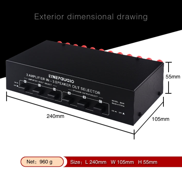 Amplificador de potencia de 3 entradas y 3 salidas y conmutador de altavoz, divisor de interruptor de altavoz, comparador, B036