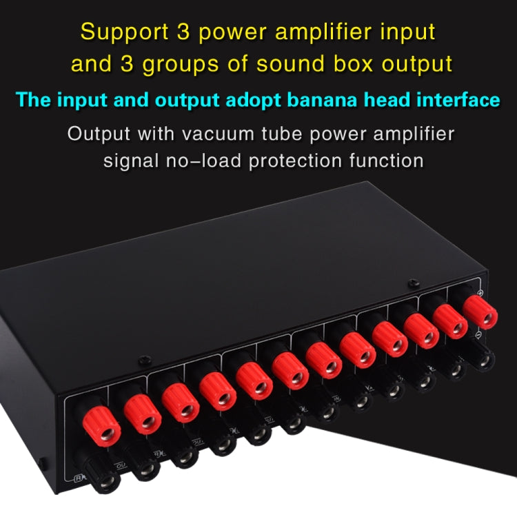 Amplificador de potencia de 3 entradas y 3 salidas y conmutador de altavoz, divisor de interruptor de altavoz, comparador, B036