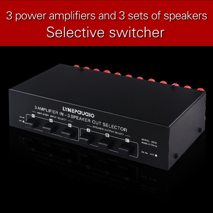 Amplificador de potencia de 3 entradas y 3 salidas y conmutador de altavoz, divisor de interruptor de altavoz, comparador, B036