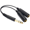 JUNSUNMAY 6,35 mm 1/4 de pulgada macho a doble hembra cable adaptador de audio estéreo, longitud: 20 cm, 6.35mm M to 2 x F 20cm