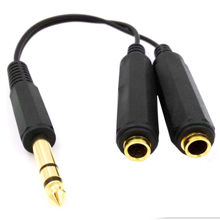 JUNSUNMAY 6,35 mm 1/4 de pulgada macho a doble hembra cable adaptador de audio estéreo, longitud: 20 cm, 6.35mm M to 2 x F 20cm