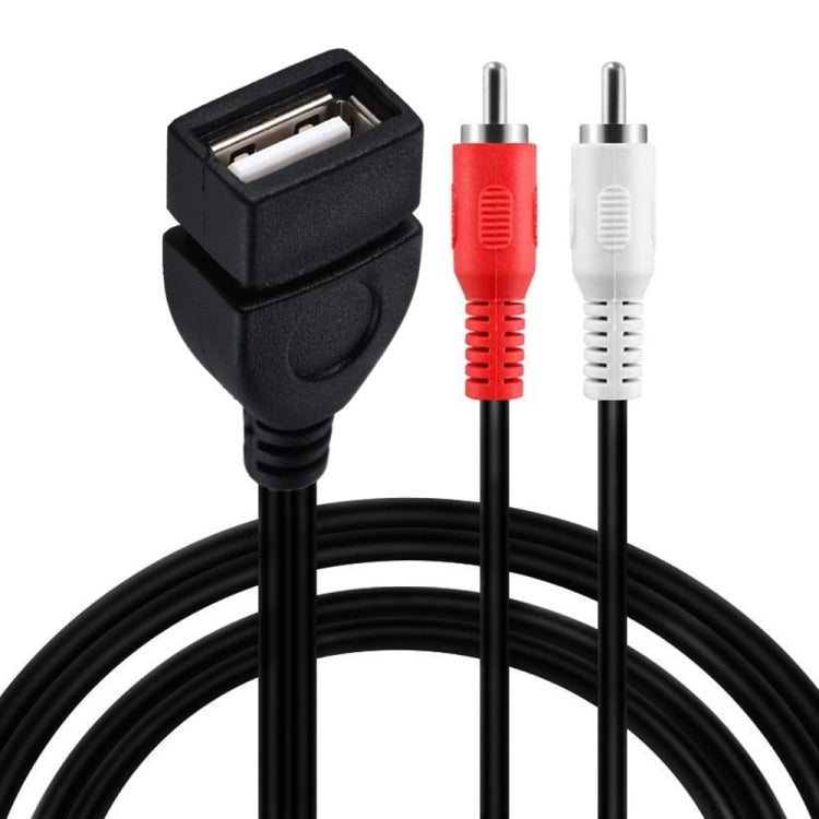 JUNSUNMAY USB 2.0 hembra a 2 x RCA macho Video Audio Splitter Cable adaptador, 0.2m USB F to 2 RCA, 1.5m USB F to 2 RCA