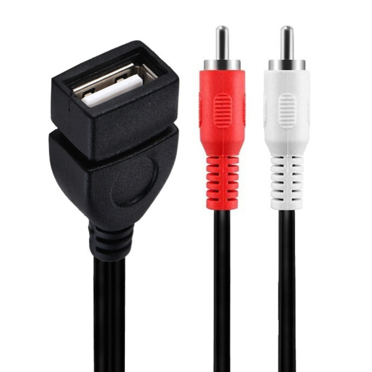 JUNSUNMAY USB 2.0 hembra a 2 x RCA macho Video Audio Splitter Cable adaptador, 0.2m USB F to 2 RCA, 1.5m USB F to 2 RCA