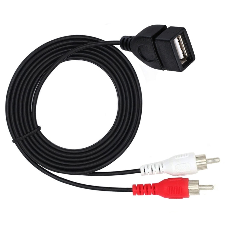 JUNSUNMAY USB 2.0 hembra a 2 x RCA macho Video Audio Splitter Cable adaptador, 0.2m USB F to 2 RCA, 1.5m USB F to 2 RCA