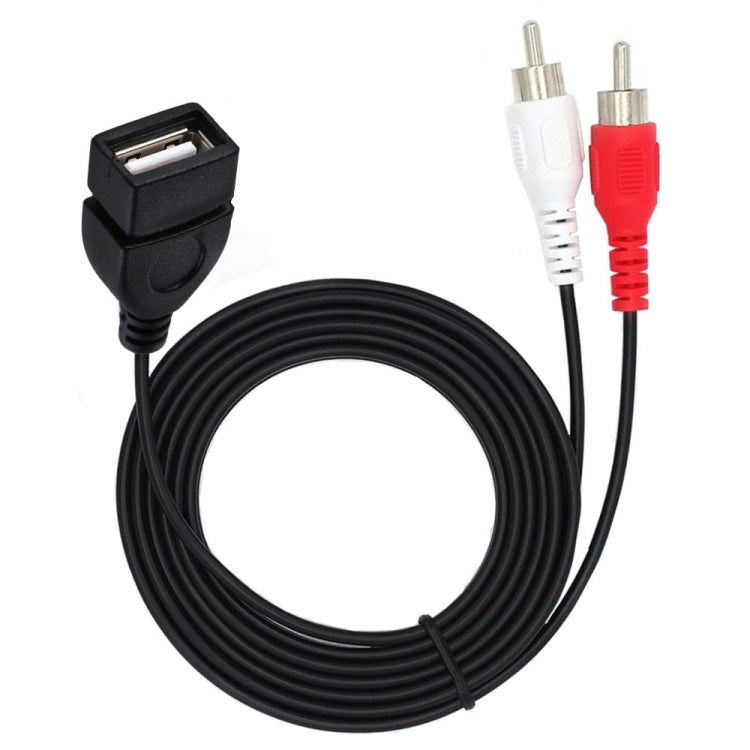 JUNSUNMAY USB 2.0 hembra a 2 x RCA macho Video Audio Splitter Cable adaptador, 0.2m USB F to 2 RCA, 1.5m USB F to 2 RCA