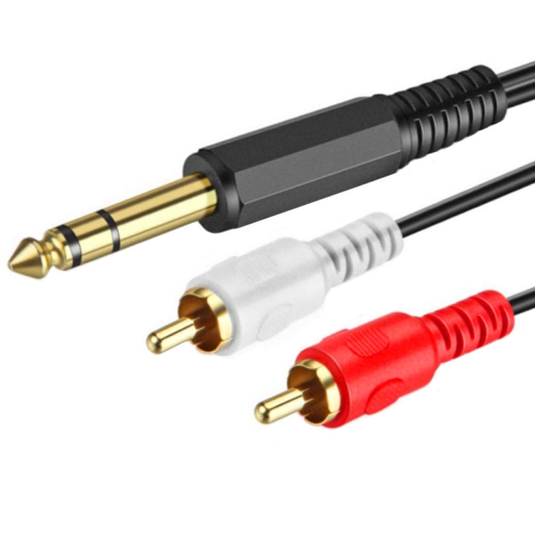 JUNSUNMAY 6,35 mm macho TRS estéreo enchufe a 2 RCA Phono macho conector de cable de audio, 0.2m, 1.5m