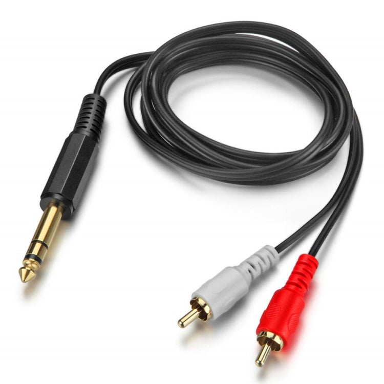 JUNSUNMAY 6,35 mm macho TRS estéreo enchufe a 2 RCA Phono macho conector de cable de audio, 0.2m, 1.5m
