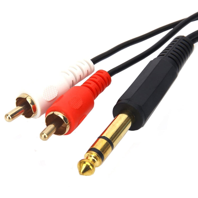 JUNSUNMAY 6,35 mm macho TRS estéreo enchufe a 2 RCA Phono macho conector de cable de audio, 0.2m, 1.5m