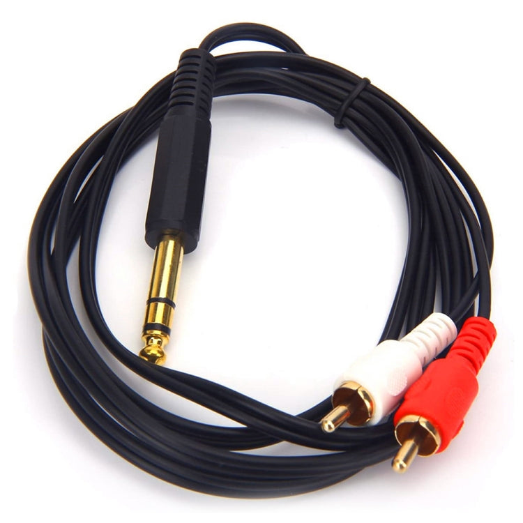 JUNSUNMAY 6,35 mm macho TRS estéreo enchufe a 2 RCA Phono macho conector de cable de audio, 0.2m, 1.5m