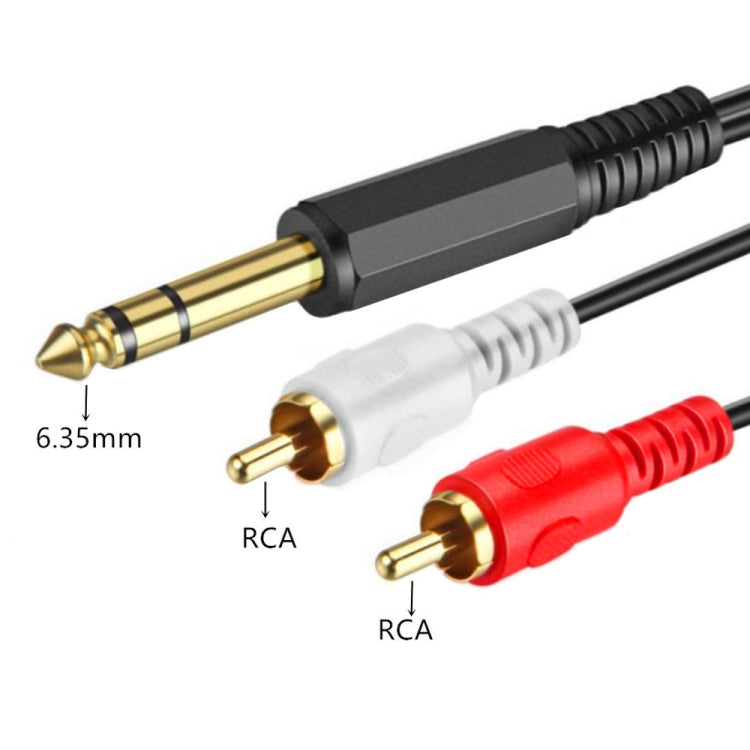 JUNSUNMAY 6,35 mm macho TRS estéreo enchufe a 2 RCA Phono macho conector de cable de audio, 0.2m, 1.5m