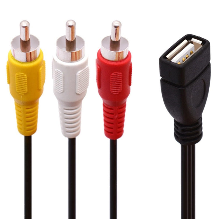JUNSUNMAY USB hembra a 3 x RCA macho Cable divisor de audio y video, 0.2m, 1.5m