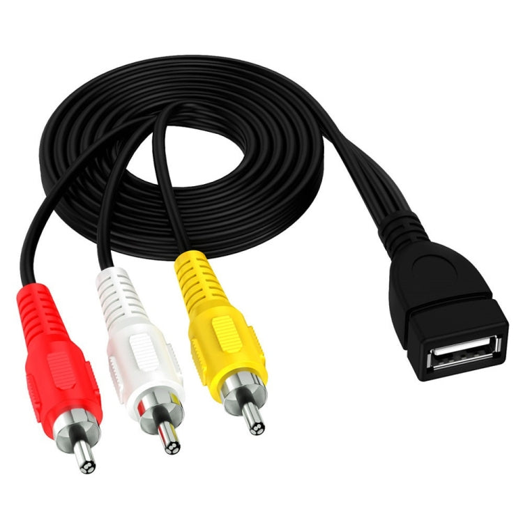 JUNSUNMAY USB hembra a 3 x RCA macho Cable divisor de audio y video, 0.2m, 1.5m