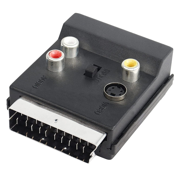 JUNSUNMAY 21 pines Scart macho a hembra S-Video 3 RCA adaptador conmutable en convertidor de audio