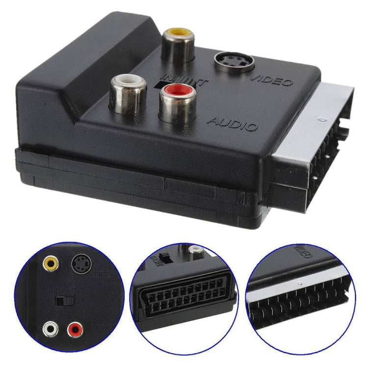 JUNSUNMAY 21 pines Scart macho a hembra S-Video 3 RCA adaptador conmutable en convertidor de audio