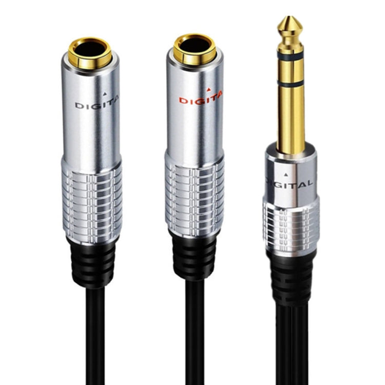 JUNSUNMAY Adaptador de audio estéreo hembra de 6,35 mm macho a doble hembra de 6,35 mm, longitud: 0,2 m, Length: 0.2m