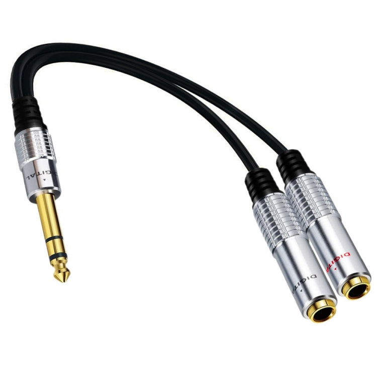 JUNSUNMAY Adaptador de audio estéreo hembra de 6,35 mm macho a doble hembra de 6,35 mm, longitud: 0,2 m, Length: 0.2m