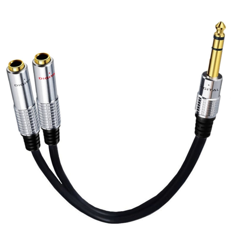 JUNSUNMAY Adaptador de audio estéreo hembra de 6,35 mm macho a doble hembra de 6,35 mm, longitud: 0,2 m, Length: 0.2m