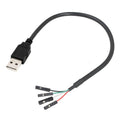 JUNSUNMAY USB 2.0 A a hembra 4 pines Dupont Motherboard Header Adapter Extender Cable, longitud: 0,3 m, USB Male, USB Female