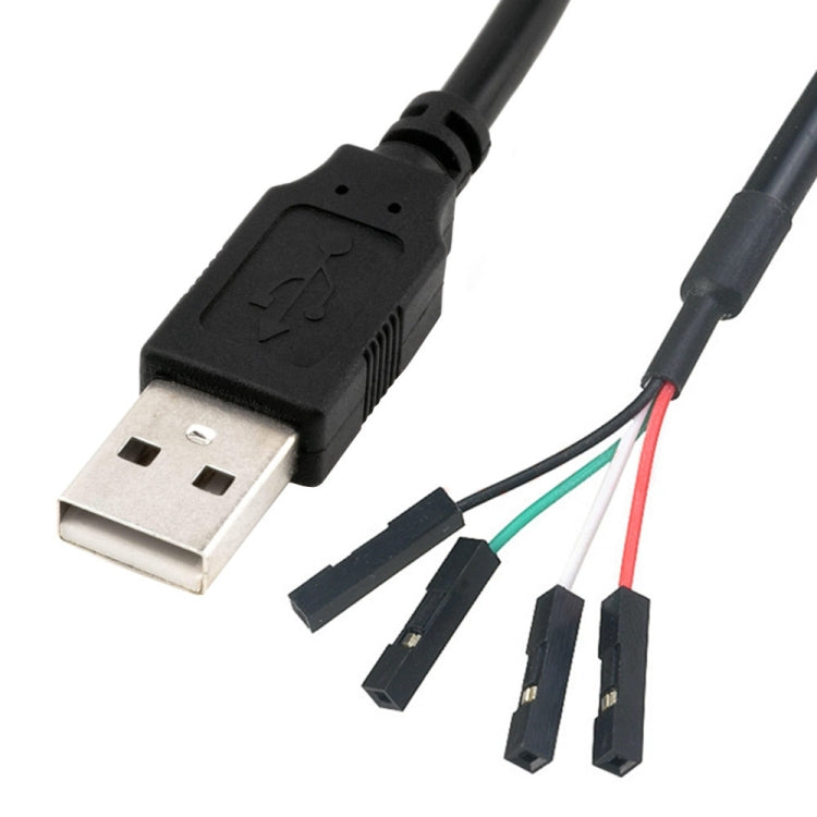 JUNSUNMAY USB 2.0 A a hembra 4 pines Dupont Motherboard Header Adapter Extender Cable, longitud: 0,3 m, USB Male, USB Female