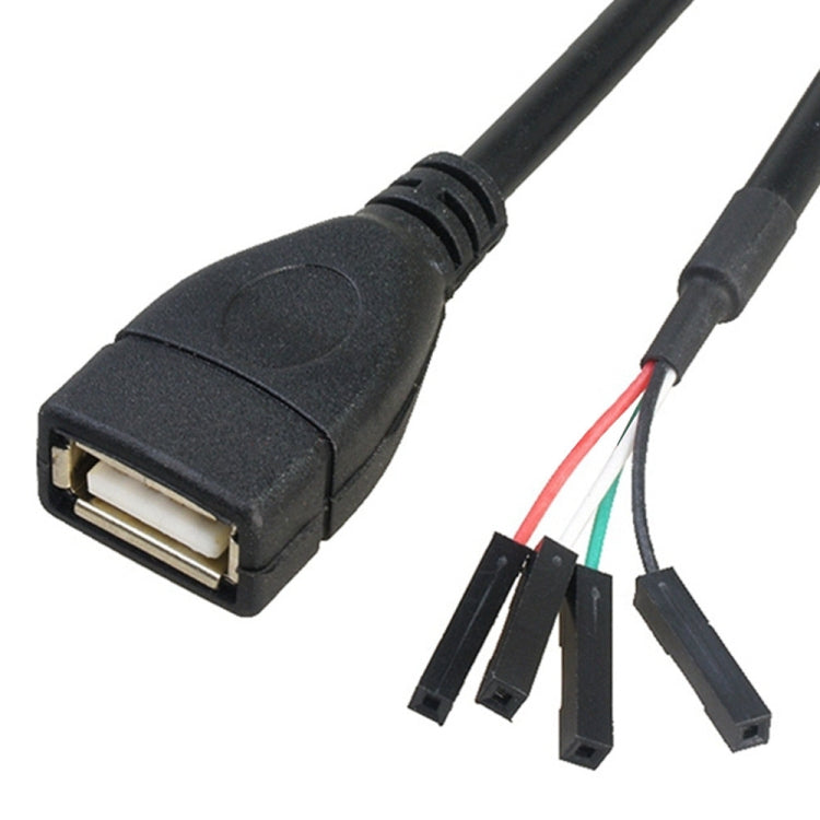 JUNSUNMAY USB 2.0 A a hembra 4 pines Dupont Motherboard Header Adapter Extender Cable, longitud: 0,3 m, USB Male, USB Female