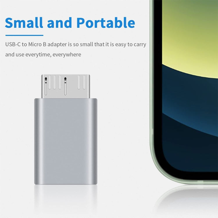 JUNSUNMAY USB-C / Tipo-C Hembra a Macho USB 3.0 Micro B Adaptador Convertidor, 1 PCS, 2 PCS