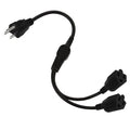 JUNSUNMAY US 1.6FT NEMA 5-15P Salida de 1 a 2 vías NEMA 5-15R SJT 16AWG Extensor de cable de alimentación de 3 clavijas