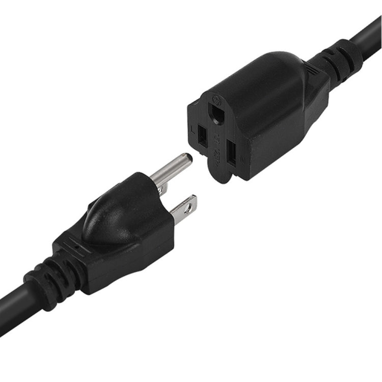 JUNSUNMAY US 1.6FT NEMA 5-15P Salida de 1 a 2 vías NEMA 5-15R SJT 16AWG Extensor de cable de alimentación de 3 clavijas