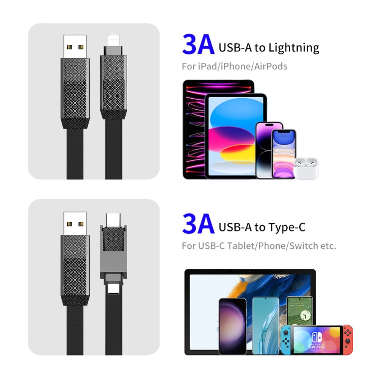 ENKAY ENK-CB134 4 en 1 60W USB-A / Tipo-C a 8 pines / Tipo-C Cable de datos de carga rápida magnético trenzado de nylon, 0.15m, 1.2m