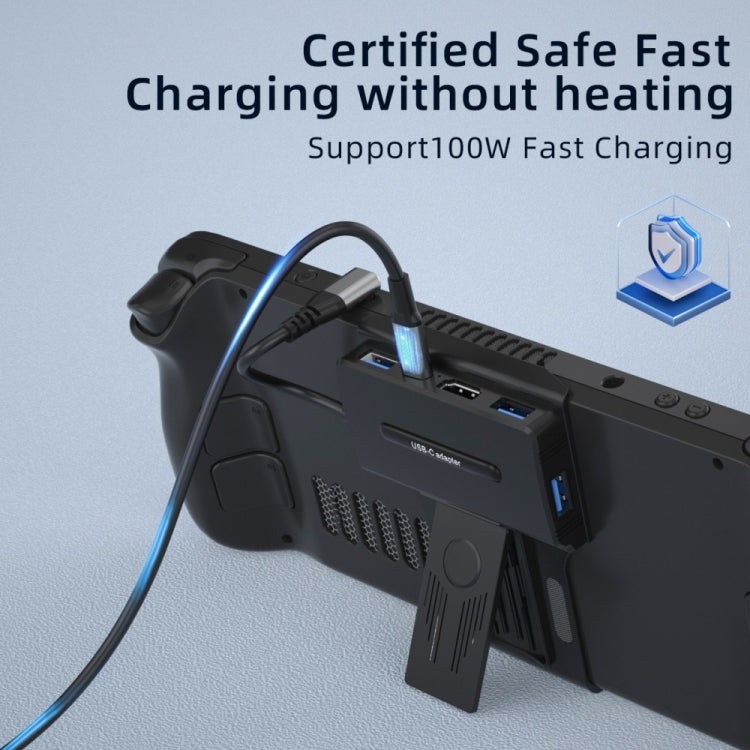 V266 Para Steam Deck 5 en 1 Soporte Estación de acoplamiento Base de carga Soporte 4K / 60Hz USB3.0, V266 5 in 1
