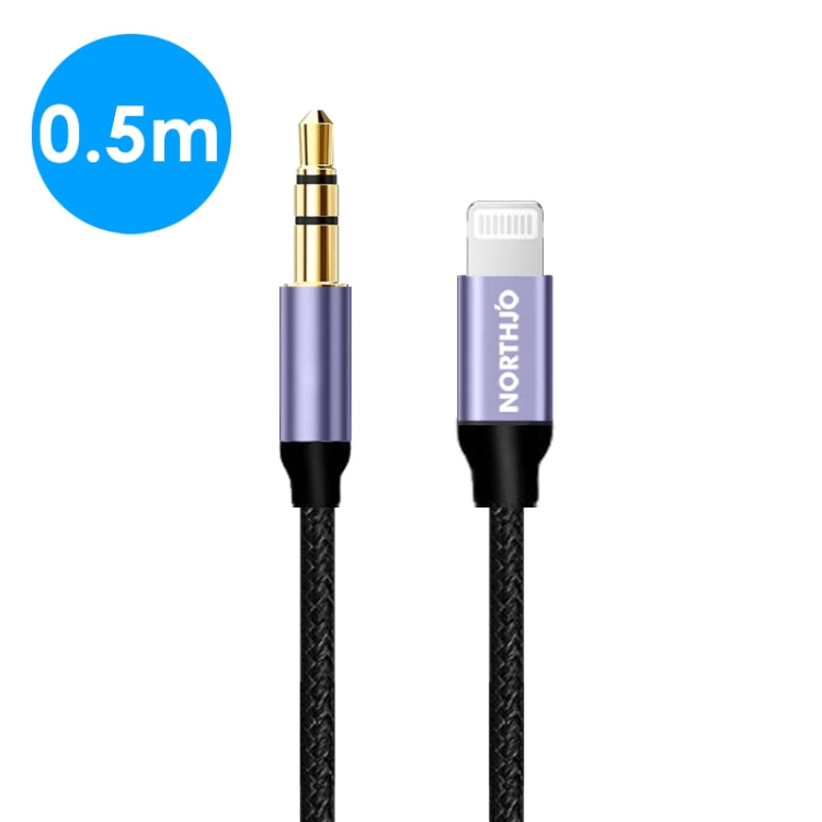 NORTHJO LTM03 Cable de conector auxiliar de audio de 8 pines a 3,5 mm, 0.5m, 1m, 1.5m