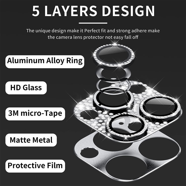 Para iPhone 12 Pro Max ENKAY Hat-Prince Blink Diamond Lente de cámara Película de vidrio templado de aleación de aluminio, For iPhone 12 Pro Max