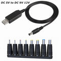 DC 5V a DC 9V 12V Cable convertidor de aumento de voltaje USB con 1A Cable de regulador de potencia de transformador de aumento de voltaje con pantalla LED, DC 5V to DC 9V 12V