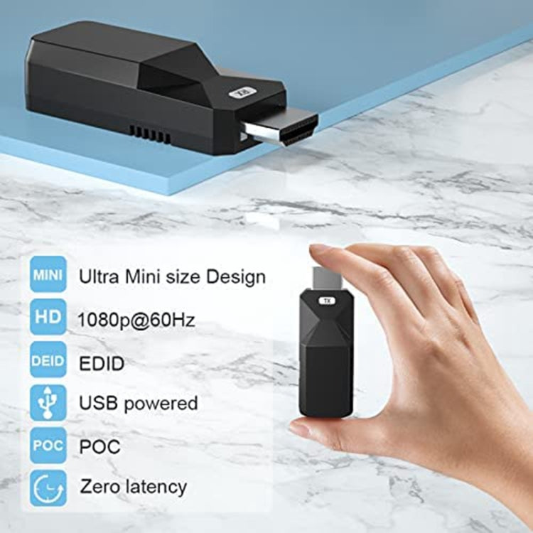 Extensor HDMI 165ft Audio Video 1080P sobre Cat5 Cat6 Cable Ethernet Transmitir señal sin pérdidas HDMI Adaptador de extensión de larga distancia