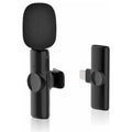 Mini micrófono Bluetooth Micrófono inalámbrico de reducción de ruido Lavalier para iPhone / iPad, con receptor de 8 pines, Single Microphone, Dual Microphones