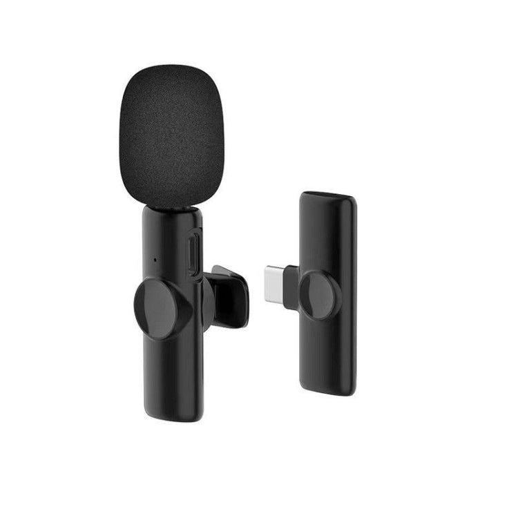 Micrófono de solapa Lavalier inalámbrico para teléfono Android y computadora con receptor USB-C / Type-C, One by One, One by Two